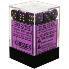 Vortex Set of 36 D6 Dice (Purple/Gold)
