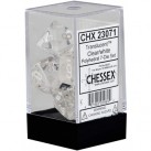 Translucent 7-Piece Dice Set (Clear/White)