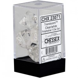 Translucent 7-Piece Dice Set (Clear/White)
