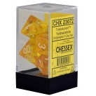 Translucent 7-Piece Dice Set (Yellow/White)