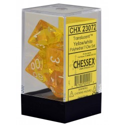 Translucent 7-Piece Dice Set (Yellow/White)