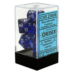 Translucent 7-Piece Dice Set (Blue/White)