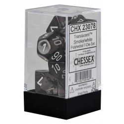 Translucent 7-Piece Dice Set (Smoke/White)