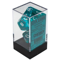 Translucent 7-Piece Dice Set (Teal/White)