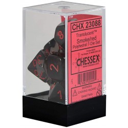 Translucent 7-Piece Dice Set (Smoke/Red)