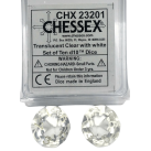 Translucent Set of 10 D10 Dice (Clear/White)