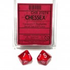 Translucent 10-Piece D10 Dice Set (Red/White)