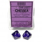 Translucent 10-Piece D10 Dice Set (Purple/White)