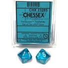Translucent 10-Piece D10 Dice Set (Teal/White)