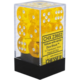Translucent Set of 12 D6 Dice (Yellow/White)