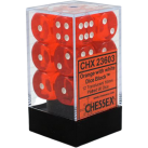 Translucent Set of 12 D6 Dice (Orange/White)