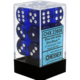 Translucent Set of 12 D6 Dice (Blue/White)