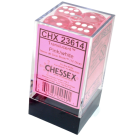 Translucent Set of 12 D6 Dice (Pink/White)