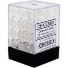Translucent 36-Piece D6 Dice Set (Clear/White)
