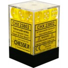 Translucent 36-Piece D6 Dice Set (Yellow/White)