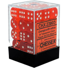 Translucent 36-Piece D6 Dice Set (Orange/White)