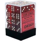 Translucent 36-Piece D6 Dice Set (Red/White)