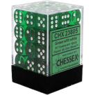 Translucent 36-Piece D6 Dice Set (Green/White)