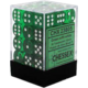 Translucent 36-Piece D6 Dice Set (Green/White)