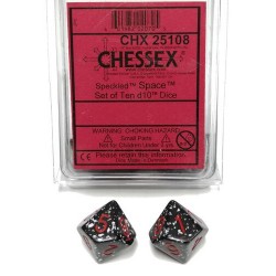 Speckled Set of D10 Dice (Space)