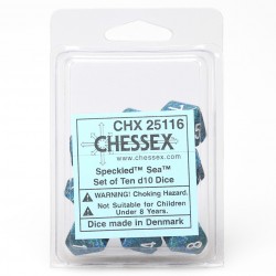 Speckled Set of D10 Dice (Sea)
