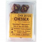 Speckled Set of D10 Dice (Mercury)