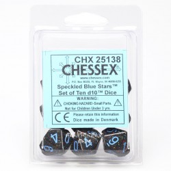 Speckled Set of D10 Dice (Blue Star)