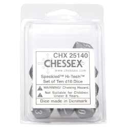 Speckled Set of D10 Dice (Hi-Tech)