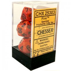Speckled 7-Piece Dice Set (Fire)