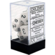 Opaque 7-Piece Dice Set (White/Black)