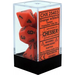 Opaque 7-Piece Dice Set (Orange/Black)