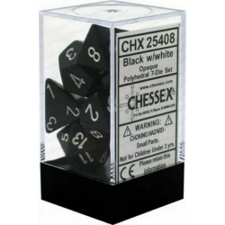 Opaque 7-Piece Dice Set (Black/White)