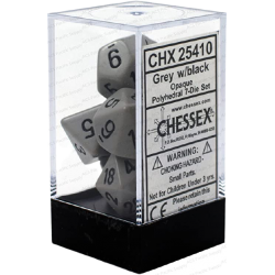 Opaque 7-Piece Dice Set (Dark Grey/Black)