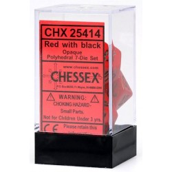 Opaque 7-Piece Dice Set (Red/Black)