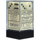 Opaque 12-Piece D6 Dice Set (Ivory/Black)