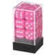 Opaque Set of 12 D6 Dice (Pink/White)