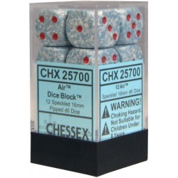 Speckled Set of 12 D6 Dice (Air) 16mm