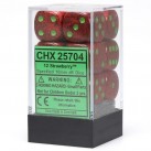 Speckled Set of 12 D6 Dice (Strawberry) 16mm