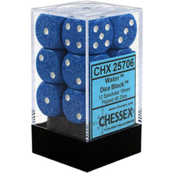 Speckled Set of 12 D6 Dice (Water)