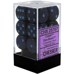 Speckled Set of 12 D6 Dice (Cobalt)