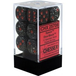 Speckled Set of 12 D6 Dice (Space) 16mm
