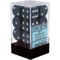 Speckled Set of 12 D6 Dice (Sea)