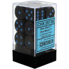 Speckled Set of 12 D6 Dice (Blue Stars)