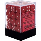 Opaque Set of 36 D6 Dice (Red/White) 12mm