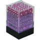 Opaque Set of 36 D6 Dice (Light Purple/White)