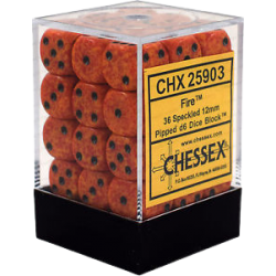 Speckled Set of 36 D6 Dice (Fire) 12mm