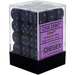 Speckled Set of 36 D6 Dice (Cobalt)