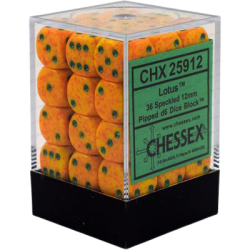 Speckled Set of 36 D6 Dice (Lotus) 12mm