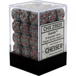 Speckled Set of 36 D6 Dice (Granite) 12mm