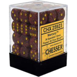 Speckled Set of 36 D6 Dice (Mercury) 12mm
